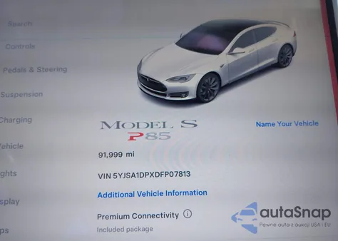 2013 Tesla Model S Performance из США, поврежденный, VIN 5YJSA1DPXDFP07813